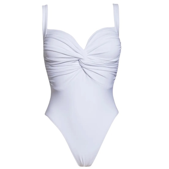 Norma Kamali Twist Mio One-Piece Swimsuit White Size S NWT - Picture 6 of 14
